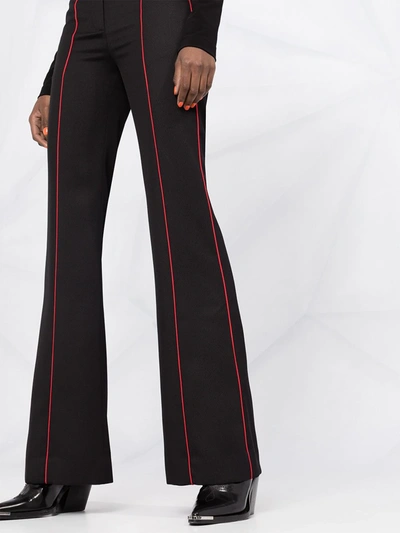 Shop Givenchy High-waist Pinstripe-pattern Trousers In Black