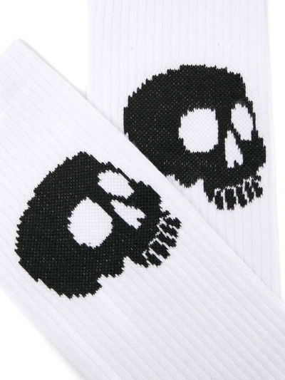 Shop Palm Angels Skull-motif Socks In White