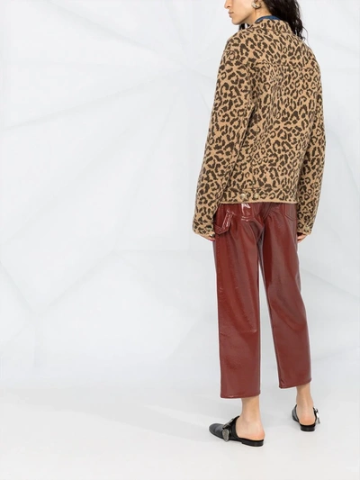 Shop Alanui Leopard-print Button-fastening Cardigan In Neutrals