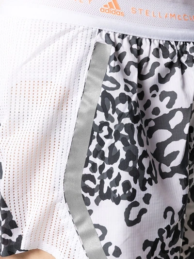 Shop Adidas By Stella Mccartney Truepace Leopard-print Shorts In White