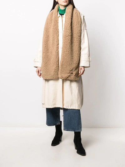 Shop Ugg Sherpa Oversized Scarf In Brown