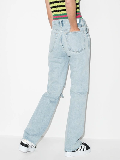 Shop Re/done Ripped High-waist Jeans In Blue