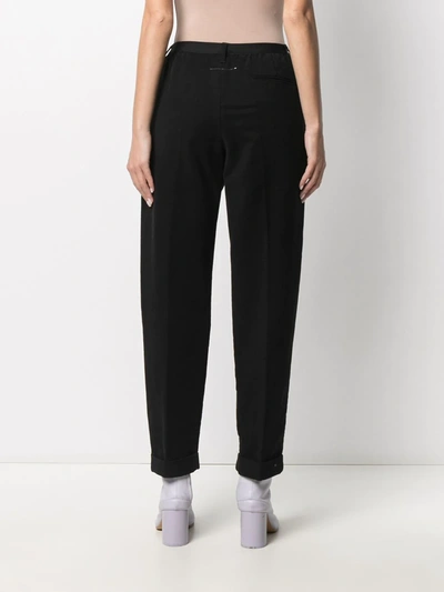 Pre-owned Maison Margiela 2000s High Waist Tapered Trousers In Black
