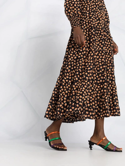 Shop Rixo London Polka-dot Cotton Dress In Black