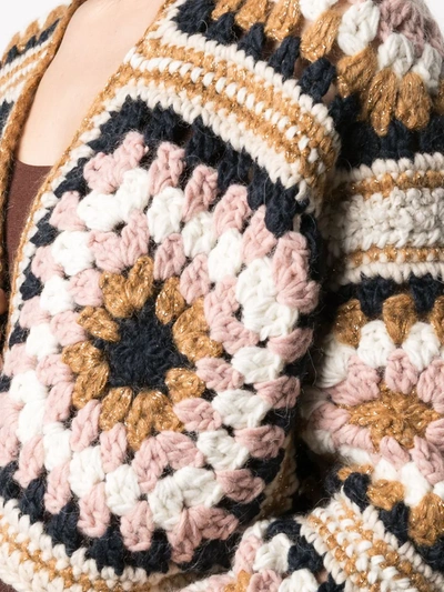 Shop Forte Forte Cropped Crochet Cardigan In Neutrals