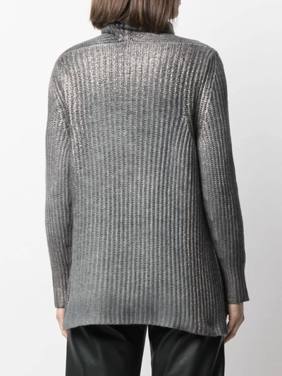 Shop Avant Toi Ribbed-knit Metallic Jumper In Grey