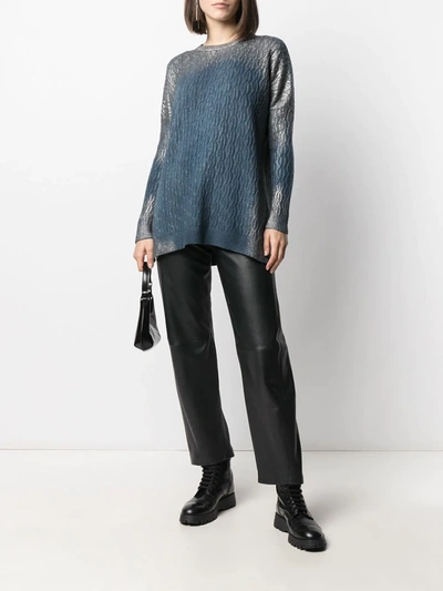 Shop Avant Toi Faded-metallic Knit Jumper In Blue