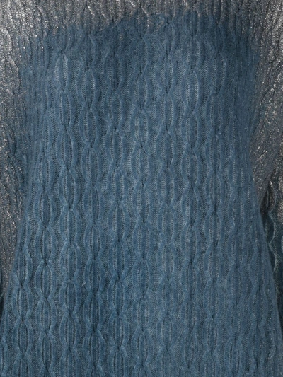 Shop Avant Toi Faded-metallic Knit Jumper In Blue