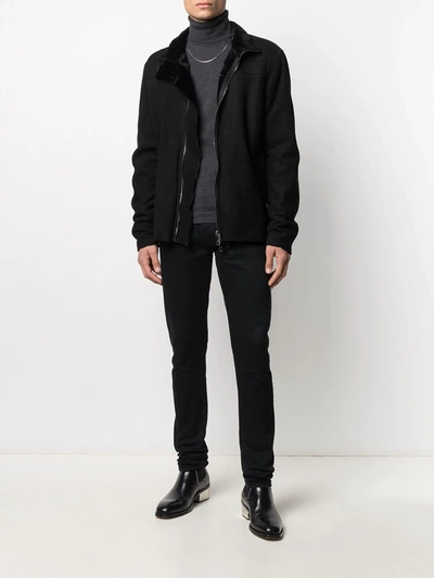 Shop Giorgio Brato Suede Zip-up Jacket In Black
