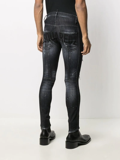 Shop Dsquared2 Ripped Skinny Jeans In Black