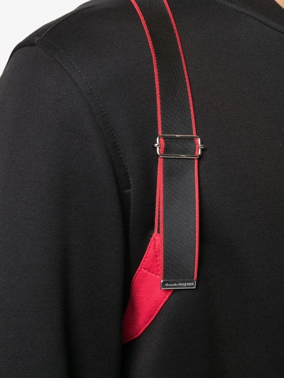Shop Alexander Mcqueen Strap-detail Two-tone Bomber Jacket In Black
