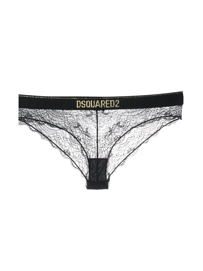 Shop Dsquared2 Happy New Year Lace Briefs In Black