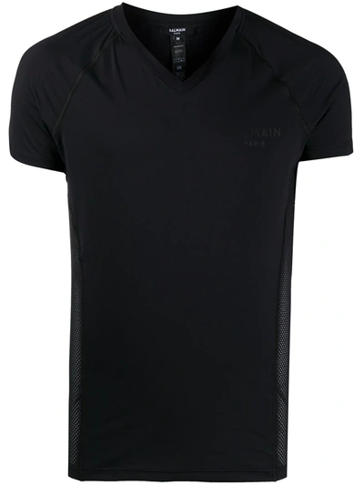Shop Balmain Logo-print Lounge T-shirt In Black