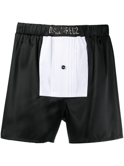 Shop Dsquared2 Happy New Year Tuxedo Boxers In Black