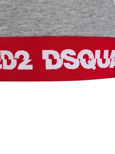 Shop Dsquared2 Logo-tape Lounge T-shirt In Grey