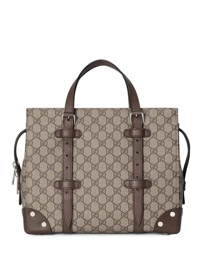 Shop Gucci Gg Supreme Tote Bag In Brown