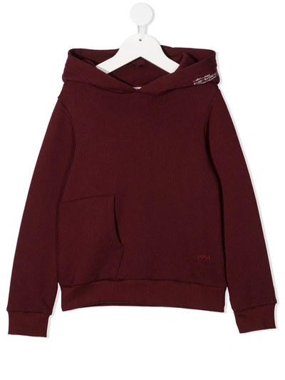 Shop Paolo Pecora Patch Pocket Pullover Hoodie In Red