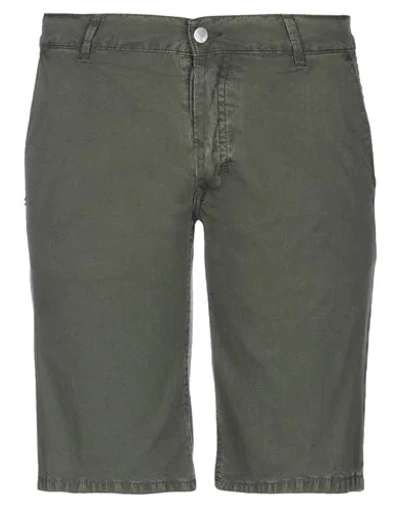 Shop Grey Daniele Alessandrini Shorts & Bermuda Shorts In Military Green
