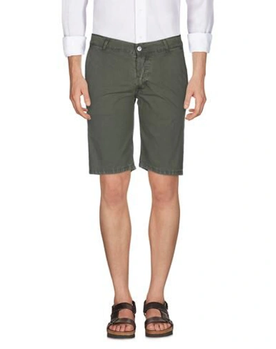 Shop Grey Daniele Alessandrini Shorts & Bermuda Shorts In Military Green