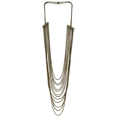 Pre-owned Elie Saab Long Necklace In Silver