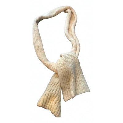 Pre-owned Dondup Wool Scarf In White