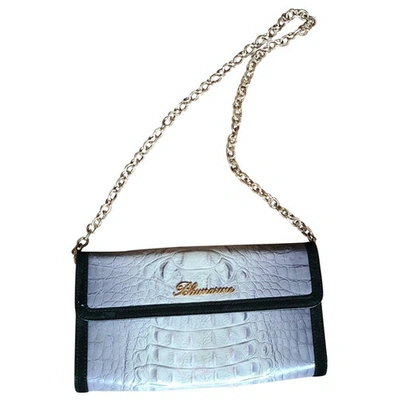 Pre-owned Blumarine Leather Clutch Bag In Grey