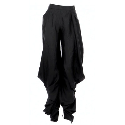 Pre-owned Emporio Armani Black Silk Trousers