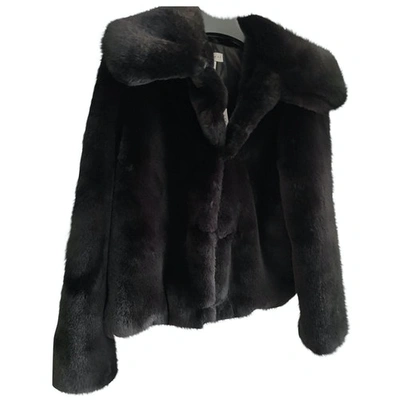 Pre-owned Topshop Faux Fur Jacket In Black