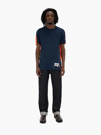 Shop Jw Anderson Made In Britain: Deconstructured Bi Colour T-shirt In Blue