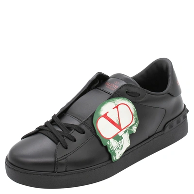Pre-owned Valentino Garavani Black Leather Undercover Jun Takahashi Open Sneakers Size 42