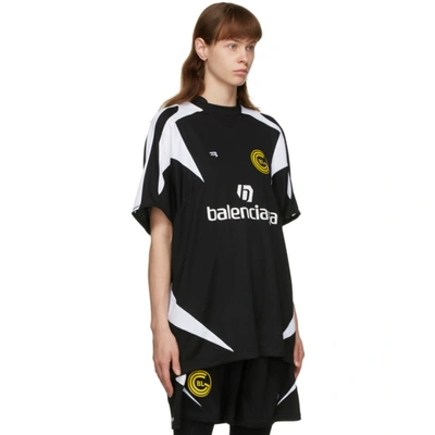 Oversized Logo Mesh Football T-shirt In 1070 Black