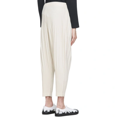 Shop Issey Miyake Homme Plisse  Off-white Mc July Trousers In 03 Ivory