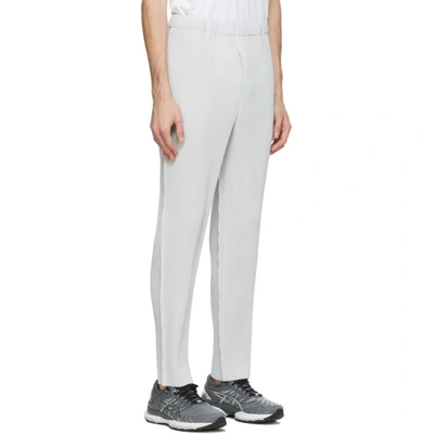 Shop Issey Miyake Homme Plisse  Grey Basics Trousers In 11 Ltgrey