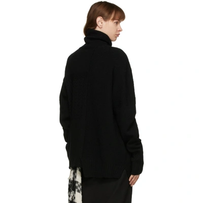 Shop Yohji Yamamoto Black Wool Panelled Turtleneck