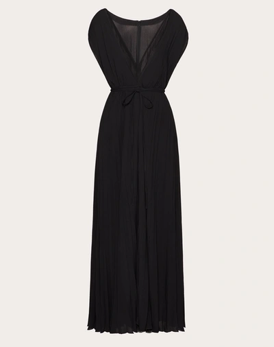 Shop Valentino Georgette Dress In Black