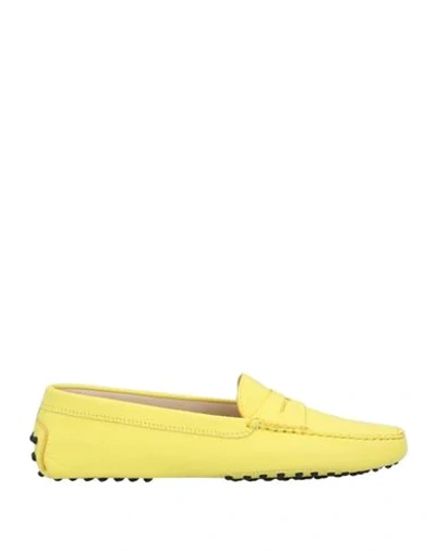 Shop Tod's Woman Loafers Yellow Size 6.5 Soft Leather