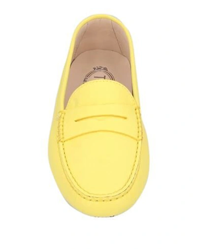 Shop Tod's Woman Loafers Yellow Size 6.5 Soft Leather