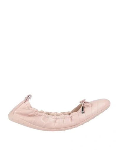 Shop Tod's Woman Ballet Flats Light Pink Size 7 Soft Leather