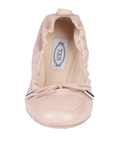 Shop Tod's Woman Ballet Flats Light Pink Size 7 Soft Leather