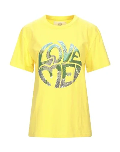 Alberta Ferretti Sequinned Print T-shirt In Yellow