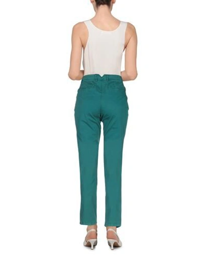 Shop Armani Exchange Casual Pants In Emerald Green
