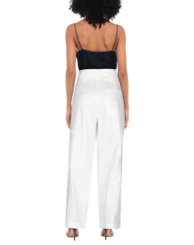 Shop Tela Woman Pants White Size 8 Linen, Viscose, Cotton, Elastane