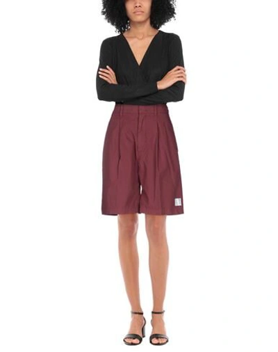 Shop Department 5 Woman Shorts & Bermuda Shorts Burgundy Size 26 Cotton In Red