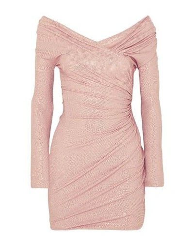 Shop Alexandre Vauthier Woman Mini Dress Pink Size 4 Viscose, Elastane, Glass