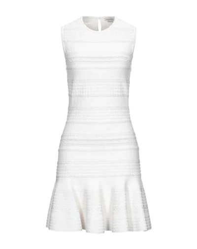 Shop Alexander Mcqueen Woman Mini Dress White Size L Viscose, Polyester, Silk, Polyamide, Elastane