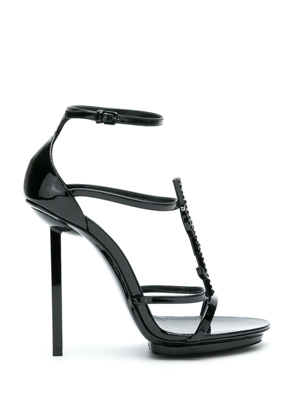 cassandra ysl monogram patent sandals