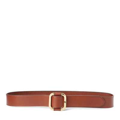 Shop Lauren Ralph Lauren Leather Slide-buckle Belt In Cuoio