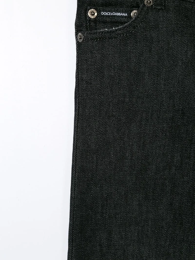 Shop Dolce & Gabbana Logo Patch Slim-fit Jeans In Black