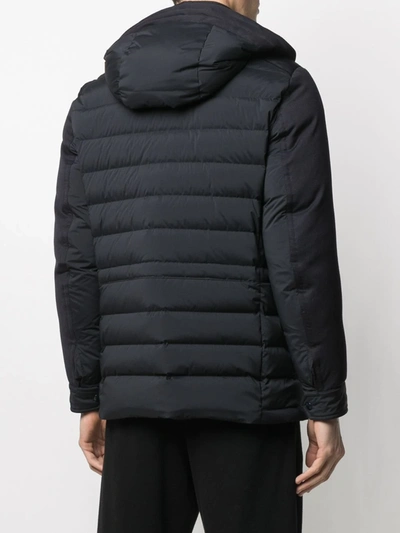 Shop Moncler Schreckhorn Short Parka In Blue