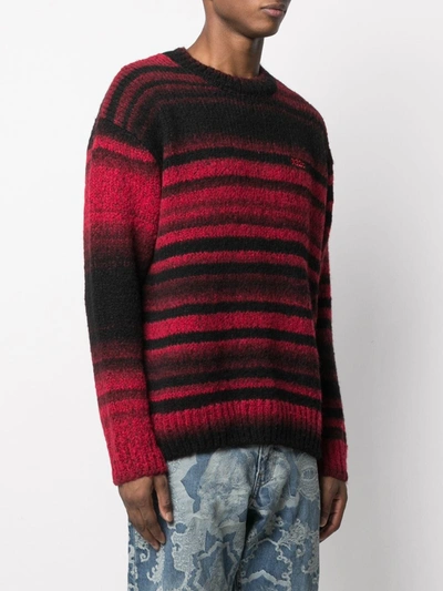 Shop 032c Chunky Knit Striped Jumper In Red